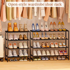 4-Tier Expandable Shoe Rack,Metal Shoe Rack for Closet,Shoe Storage Shelf - Image 6