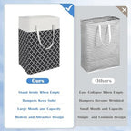 BlissTotes 3-Pack Laundry Basket, Collapsible Laundry Hamper, Black, 100L - Image 3
