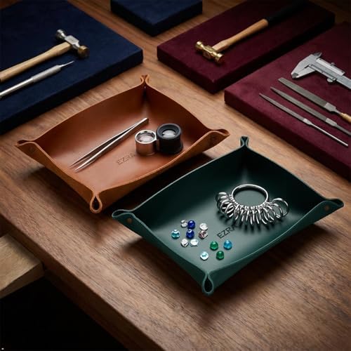 Northwind Personalized Leather Valet Tray – Made in USA - Custom Monogramed Full Grain Leather Catchall Tray for Men, Desk Organizer & Groomsmen Gift, Perfect Storage for Nightstand, Dresser - Image 6