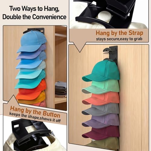 2 Pack Hat Organizer for Baseball Caps Hold Up to 20 Hats - Image 3