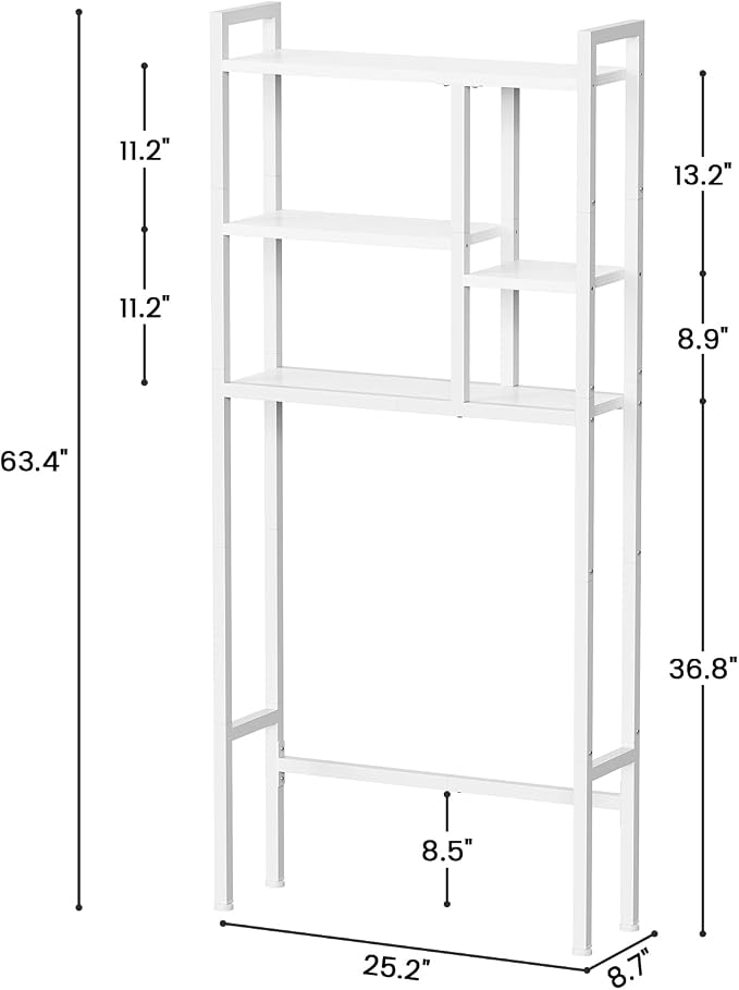 Asgolion Over-The-Toilet Storage Rack, 3-Tier Bathroom Shelves Over Toilet - Image 2