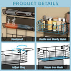 4 Tier Hair Tool Organizer Wall Mount, curling iron holder Basket, Black - Image 5
