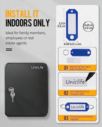 Uniclife Steel Key Cabinet Wall Mounted Organizer - 28 Keys, 2 Unlocking Keys - Black Frosted Security Box with Hooks and Color-Coded Labels - Image 7