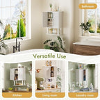 AmazerBath Bathroom Wall Cabinets, Bamboo Over The Toilet Storage Cabinet with Adjustable Shelves, Wall Mounted Medicine Cabinets with 2 Doors for Small Spaces, White, 9.0 x 15.7 x 23.8 Inches - Image 7