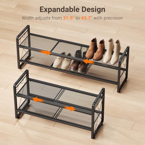 ELYKEN Shoe Rack, 2-Tier Expandable Shoe Organizer, Shoe Shelf for Closet - Image 5