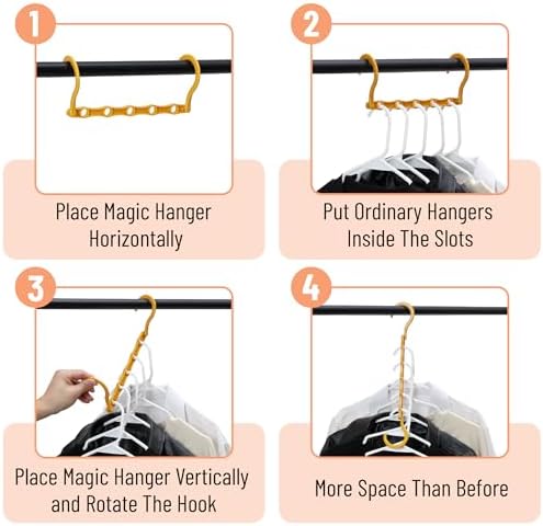 Mr. Pen- Space Saving Hangers, 8 pcs, 360° Rotating Hooks | Magic Cascading Hanger Organizer with 5 Enclosed Slots, Closet Organizers and Storage for Clothes - Image 5