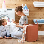 XUANGUO Cotton Rope Laundry Basket Hamper for Clothes Large Rust Red - Image 4