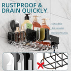 TAILI Shower Caddy Suction Cup Rustproof Metal Visible indicator Black - Image 3