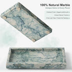 Natural Small Marble Vanity Tray, Stone Organizer for Bathroom & Kitchen - Image 3