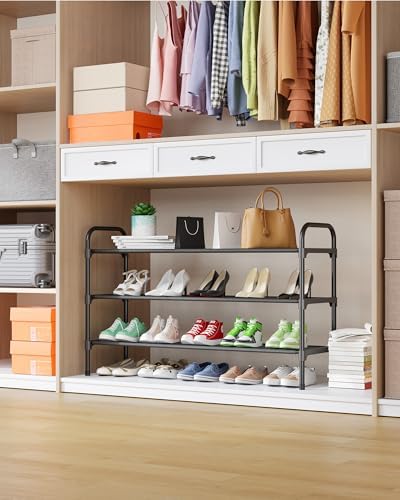 Kitsure Extra-Long Shoe Rack for Closet, 39.0" Wide - 3 Tier, Black | Shoe Organizer for Front Door Entrance, Stackable Shoe Shelf, Closet Organizers and Storage - Image 4