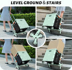 FELICON SELORSS Folding Utility Climber Cart Portable Rolling Crate-Green - Image 3