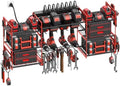 CCCEI Red Power Tool Organizer Wall Mount, Large Tools and Battery Storage Rack Charging Station Individual Switches. Drills Holder, Garage Utility Shelves with 6FT Power Strip. Gift for Men. by CCCEI