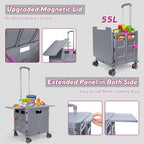 FELICON SELORSS Folding Utility Cart Portable Rolling Crate Handcart-Gray - Image 3