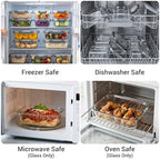 Dealusy 10 Sets 36 oz & 12 oz Glass Food Storage Containers with lids, Gray - Image 5
