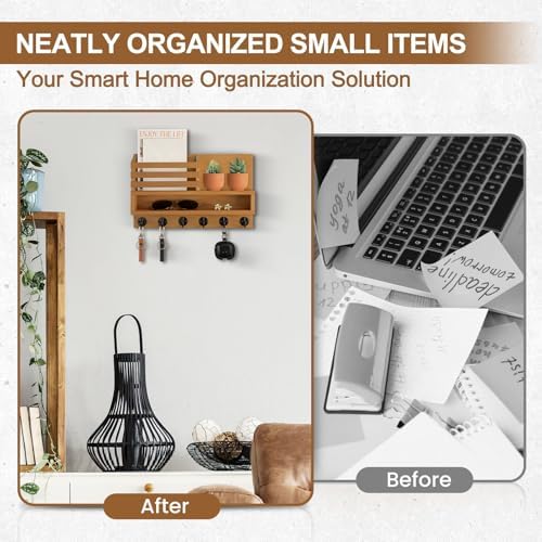 Key and Mail Holder Wall Mount, Key Holder with Long Storage Box - Image 6