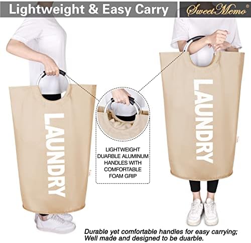 Extra Large Laundry Basket, Big Laundry Hamper Bag with Handles, 130L Brown - Image 6