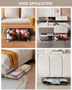 4 Pack Larger Under Bed Storage With Wheels,Rolling Under Bed Drawer,Under Bed Shoes Storage,Open Design, Large capacity,Suitable For Various Storage - Image 6