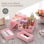 Uncluttered Designs Makeup Organizer With Drawers - Cute Kawaii Countertop Storage for Cosmetics, Pretty Vanity Holder for Perfume, Skincare, Brush, Lipstick, Nail Polish and other Accessories (Pink) - Image 6