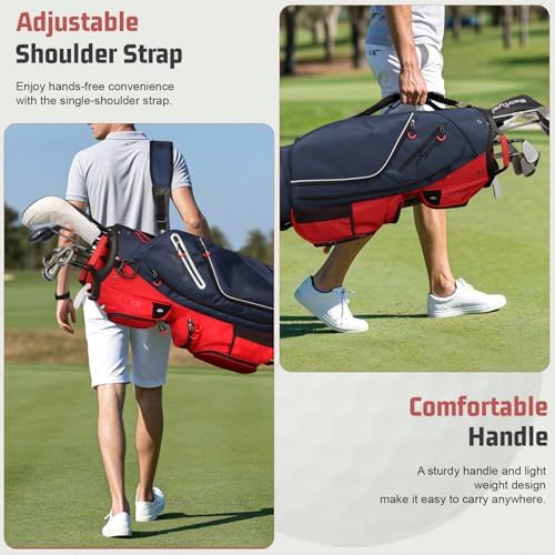15 Way Golf Cart Bag with Organizer Top, Golf Club Cart Bag for Men - Image 5