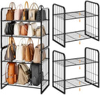 HapiRm Adjustable Purse Organizer for Closet - Purse Rack with Stackable & Separable Design, Large Capacity 4 Tier Handbag Organizer for Various of bags, Space-Saving bag rack for Home by HapiRm