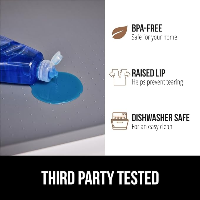 GORILLA GRIP Waterproof Silicone Under Sink Mat, Stay in Place, 19x34 Gray - Image 4