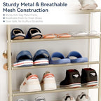 Whitmor 36 Pair Over the Door Shoe Rack,12 Tier Hanging Shoe Organizer with Metal Frame & Mesh Shelves, Heavy Duty Shoe Storage Holder for Door, No Drill Installation, 74" H x 21.7" W x 7.5" D, Oat - Image 5