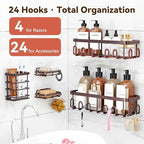 YASONIC Shower Caddy Adhesive, Rustproof Shower Organizer, Wall Shower Rack - Image 2