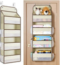 Yecaye Over The Door Organizer, Heavy Duty Hanging Organizers and Storage with 4 Large Capacity Pockets, Swing-Proof Behind The Door Storage for Bathroom Nursery Bedroom Dorm Closet, Beige,1Pc by Yecaye