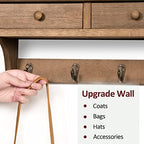 Emfogo Coat Hooks Mounted, Rustic Wood Coat Rack Mount Shelf with Hooks, Farmhouse Coat Rack with Shelf & Coat Hook for Entryway, Mudroom, Bedroom, Kitchen, Bathroom(Walnut) - Image 4