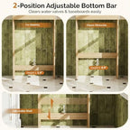VINGLI Over The Toilet Storage Cabinet with Fluted Doors, Mid Century Modern Bathroom Organizer Over Toilet, Freestanding Wooden Space Saver Stand with Adjustable Shelves, Natural Oak - Image 4