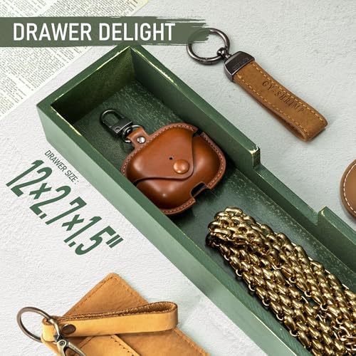 Rebee Vision Key Holder Wall Mount with Drawer, Shelf for Home Decor, Green - Image 6