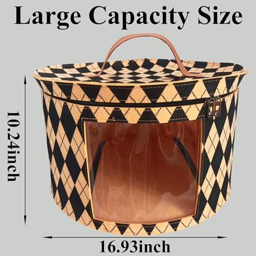 Hat Boxes for Women Storage16.93 D*10.24" H Mens Caps Case Closet Organizer - Image 2