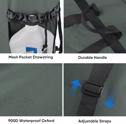 BALEINE 120L Laundry Bag Backpack, 900D Oxford Fabric Large Travel Laundry Bags with Shoulder Straps and 2 Mesh Pockets for College Dorm, Apartment, Laundromat (Dark Grey, 120L) - Image 5