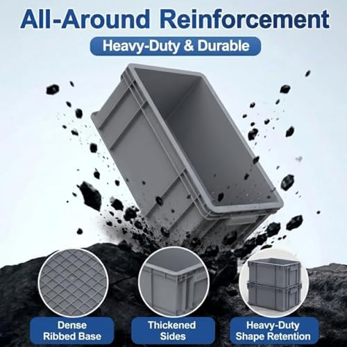 3-Pack Heavy Duty Part Bins, Stackable Tool Storage Bin for Hardware - Image 2