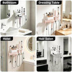 YSD Hair Dryer Holder Wall Mounted Metal 4 in 1 Hair Tools Organizer - Image 7