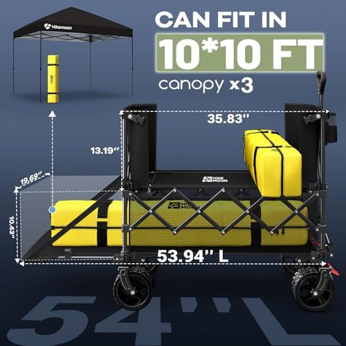 HIKEMOON Double Decker Collapsible Wagon with Extended Tailgate, Black - Image 6