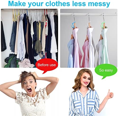 100 PCS Hanger Connector Hooks, Hangers Space Saving, Hanger Clips for Plastic Hangers(5 Color) - Image 4