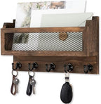 Nekon Mail and Key Holder for Wall Decorative, 11 Inch Mail Holder, Brown by NekonDesign