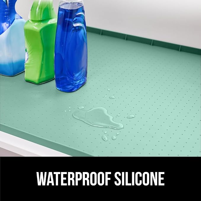 GORILLA GRIP Waterproof Silicone Under Sink Mat, Stay in Place, 46x22 Mint - Image 3