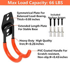 Wall Mount Double Hook,Heavy Duty Steel Garage Storage Utility Hooks with Anti-Slip Coating,Load Capacity 66 LB (4Pack Orange 2.8" Round J Hook) - Image 4