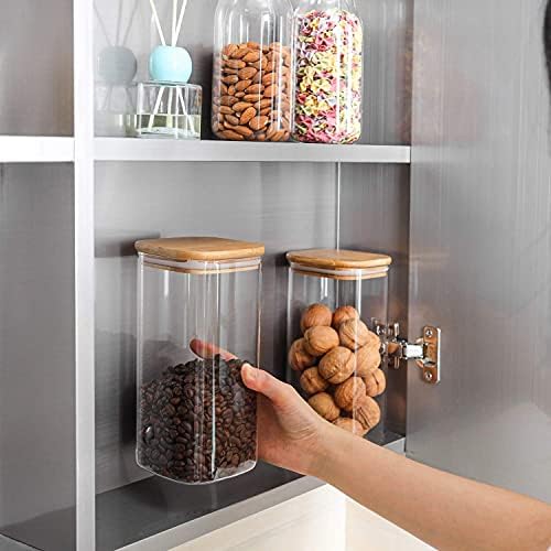 ComSaf Glass Storage Containers with Lids 1.6 Qt, Set of 3 Food Storage Jar - Image 2