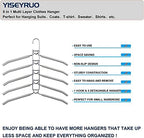Clothes Hanger Space Saving 4 Pack Multi-Layer Shirt Hangers | Heavy Duty Coat Hanger, Non-slip Foam Padded, Detachable Design, T-Shirt Hangers for Man & Women Dorms and Apartmetns Grey - Image 6