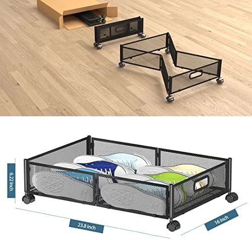 Foldable Bedroom Storage Organization with Handles - Under Bed Storage Containers with Wheels - Bins Drawer for Clothes, Blankets and Shoes - Image 2