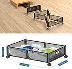 Under Bed Storage Containers, Shoe Storage With Wheels, Foldable Bedroom Storage Organization with Handles, Under Bed Storage Bins Drawer For Clothes, Blankets And Shoes, Bedding (2 Pack, Black) - Image 2