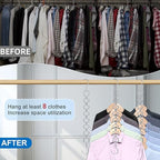 Space Saving Hangers for Clothes 3 Pack, Sturdy Metal Hangers Heavy Duty | Magic Clothes Space Saver Hanger Organizer with 360° Swivel Hook, Closet Organizers and Storage Dorm Room Essentials Silver - Image 2