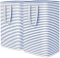 Lifewit 2 Pack Laundry Basket 80L Each, Collapsible Clothes Hamper with Reinforced Handles, Freestanding Waterproof Design for Bedroom and Laundry Room, Blue 160L Total by Lifewit