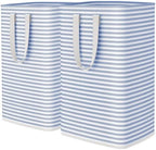 Lifewit 2 Pack Laundry Basket 80L Each, Collapsible Clothes Hamper with Reinforced Handles, Freestanding Waterproof Design for Bedroom and Laundry Room, Blue 160L Total by Lifewit