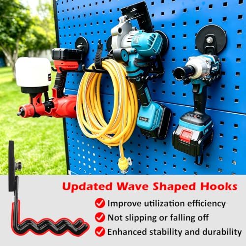 MUTUACTOR Super Power Magnetic Hooks Heavy Duty,2packs Strong Large Magnetic Hooks for Power Tools Organization Heavy Duty Hooks for Cordless Drills Impact Drivers Power Spanners Metal Tool Chest - Image 3