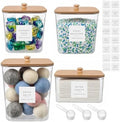 POLRAI 4 Pack Laundry Pod Containers and Dryer Sheet Holder, Laundry Room Organization Storage Containers with Lids and Labels for Detergent Pods Dry Sheet Organizing by POLRAI