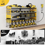 POKIPO Large Power Tool Organizer Wall Mount with Charging Station,4 Layer Heavy Duty Metal Storage Rack Loads 600lbs with 8 Cordless Drill Holder,Battery Utility Rack Gift for Garage workshops Room - Image 6